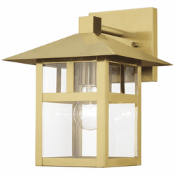 Livex 21323-32 Crestlake Modern Satin Gold 9" Outdoor Lighting Wall Sconce