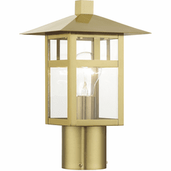 Livex 21324-32 Crestlake Contemporary Satin Gold 7" Outdoor Wall Sconce