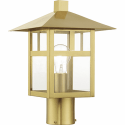 Livex 21325-32 Crestlake Contemporary Satin Gold 9" Outdoor Wall Lamp