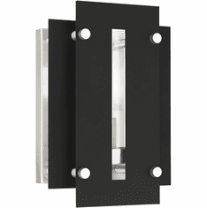 Livex 21771-04 Utrecht Contemporary Black with Brushed Nickel Accents Exterior Wall Lamp