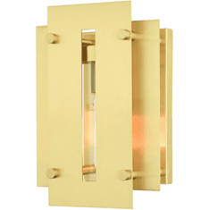 Livex 21771-12 Utrecht Contemporary Satin Brass Outdoor Wall Lighting