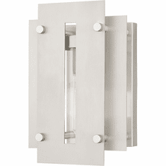Livex 21771-91 Utrecht Contemporary Brushed Nickel Accents Exterior Sconce Lighting