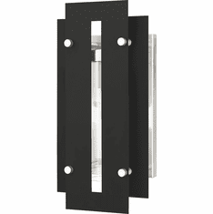 Livex 21772-04 Utrecht Contemporary Black with Brushed Nickel Accents Outdoor Light Sconce