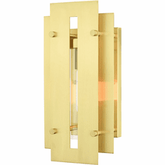 Livex 21772-12 Utrecht Contemporary Satin Brass Exterior Lighting Sconce