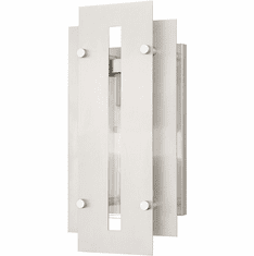 Livex 21772-91 Utrecht Contemporary Brushed Nickel Accents Outdoor Lamp Sconce
