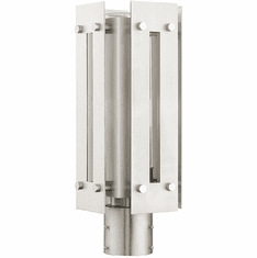 Livex 21774-91 Utrecht Modern Brushed Nickel Accents Outdoor Post Light Fixture