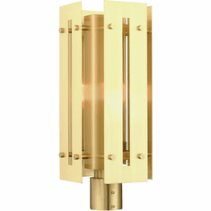 Livex 21776-12 Utrecht Contemporary Satin Brass Outdoor Post Lighting