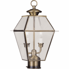 Livex 2284-01 Westover Antique Brass Post Lamp