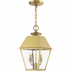 Livex 27217-08 Wentworth Natural Brass Exterior Pendant Lamp