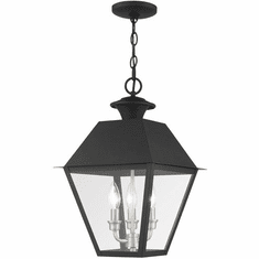 Livex 27220-04 Mansfield Black Outdoor 12" Pendant Lighting Fixture