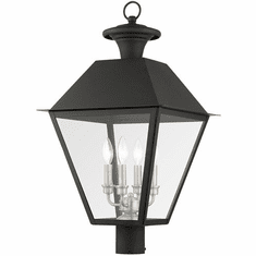 Livex 27223-04 Mansfield Black Outdoor 28" Post Light Fixture