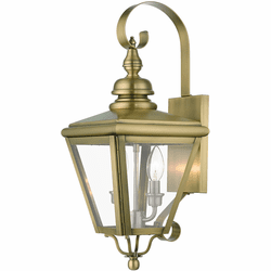 Livex 27372-01 Adams Antique Brass with Brushed Nickel Cluster Outdoor Light Sconce