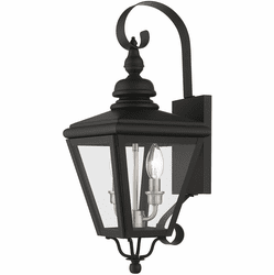 Livex 27372-04 Adams Black with Brushed Nickel Cluster Outdoor Wall Sconce Light