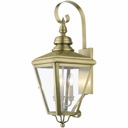 Livex 27373-01 Adams Antique Brass with Brushed Nickel 29" Outdoor Wall Lighting