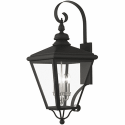 Livex 27374-04 Adams Black with Brushed Nickel 34.5" Outdoor Wall Lighting