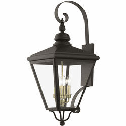 Livex 27374-07 Adams Bronze with Antique Brass 34.5" Exterior Sconce Lighting