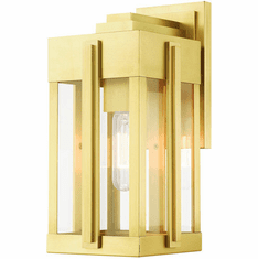 Livex 27712-08 Lexington Contemporary Natural Brass Exterior 13" Wall Light Sconce