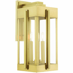 Livex 27715-08 Lexington Modern Natural Brass Exterior 23" Wall Sconce