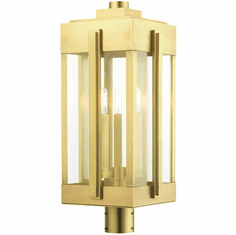 Livex 27717-08 Lexington Modern Natural Brass Exterior 25" Post Lighting Fixture
