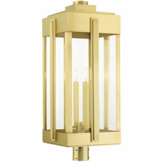 Livex 27719-08 Lexington Modern Natural Brass Exterior 31" Post Lighting