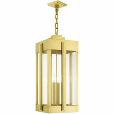 Livex 27720-08 Lexington Modern Natural Brass Exterior Pendant Hanging Light