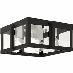 Livex 27723-04 Lexington Modern Black Outdoor Ceiling Light Fixture