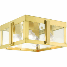 Livex 27723-08 Lexington Contemporary Natural Brass Exterior Ceiling Lighting Fixture