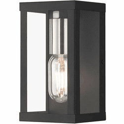 Livex 28031-04 Gaffney Contemporary Black with Brushed Nickel Outdoor Sconce Lighting