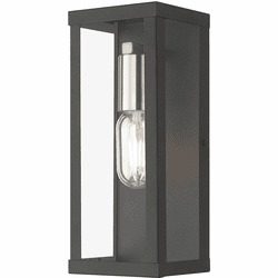 Livex 28032-04 Gaffney Black with Brushed Nickel Exterior Wall Lamp