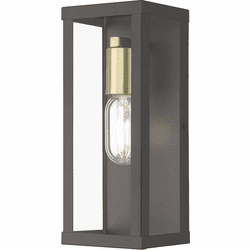 Livex 28032-07 Gaffney Bronze with Antique Gold Exterior Wall Lamp