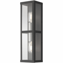 Livex 28033-04 Gaffney Black with Brushed Nickel Outdoor Wall Sconce