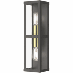 Livex 28033-07 Gaffney Bronze with Antique Gold Exterior Wall Lighting