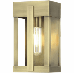 Livex 28961-01 Berksford Contemporary Antique Brass 5" Outdoor Wall Sconce Light