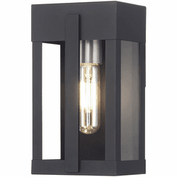Livex 28961-04 Berksford Contemporary Black / Brushed Nickel Candles 5" Outdoor Wall Mounted Lamp