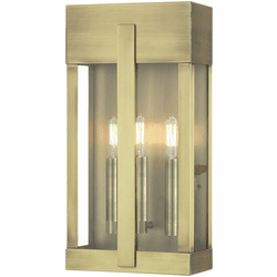 Livex 28963-01 Berksford Modern Antique Brass 8.5" Outdoor Lamp Sconce