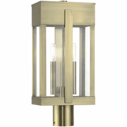 Livex 28964-01 Berksford Contemporary Antique Brass Post Mount