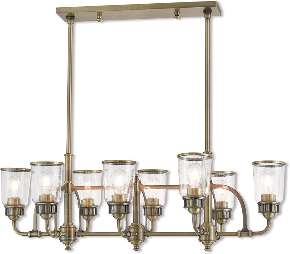 Livex 4002801 Lawrenceville Modern Antique Brass Island Lighting LVX