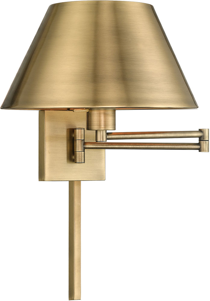 Livex 40030-01 Antique Brass Wall Swing Arm Lamp - LVX-40030-01
