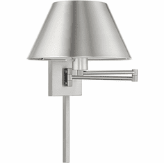 Livex 40030-91 Brushed Nickel Swing Arm Wall Lamp