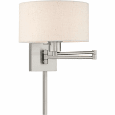 Livex 40037-91 Brushed Nickel Swing Arm Wall Lamp
