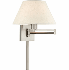 Livex 40038-91 Brushed Nickel Swing Arm Wall Lamp