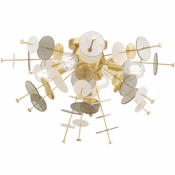 Livex 40070-12 Circulo Modern Satin Brass Flush Mount Lighting Fixture