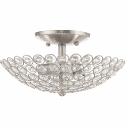 Livex 40441-91 Cassandra Brushed Nickel 11" Flush Mount Ceiling Light Fixture