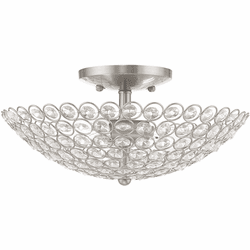 Livex 40443-91 Cassandra Brushed Nickel 13" Home Ceiling Lighting