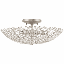 Livex 40446-91 Cassandra Brushed Nickel 16" Overhead Light Fixture