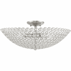 Livex 40447-91 Cassandra Brushed Nickel 20" Overhead Lighting Fixture