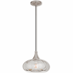 Livex 40603-91 Art Glass Contemporary Brushed Nickel Mini Drop Ceiling Light Fixture