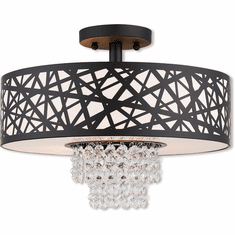 Livex 40663-07 Allendale Bronze 15" Flush Mount Lighting Fixture