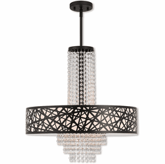 Livex 40666-07 Allendale Bronze 22" Drum Hanging Light Fixture