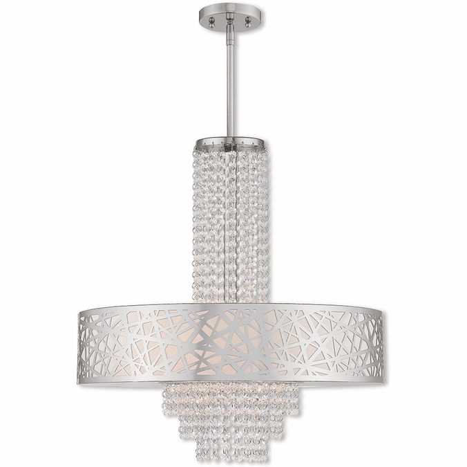 Livex 40767-05 Allendale Polished Chrome 22" Drum Ceiling Light Pendant